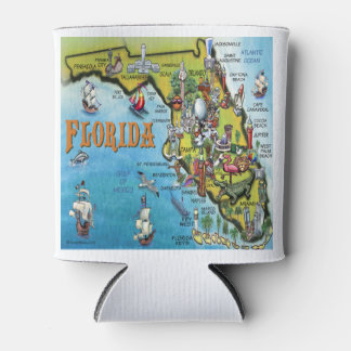 Rafraîchisseur Pour Canette Carte du dessin animé en Floride