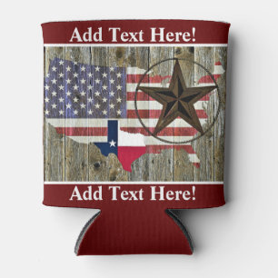 Rafraîchisseur Pour Canette Carte du drapeau de l'État de Texas Lone Star Can