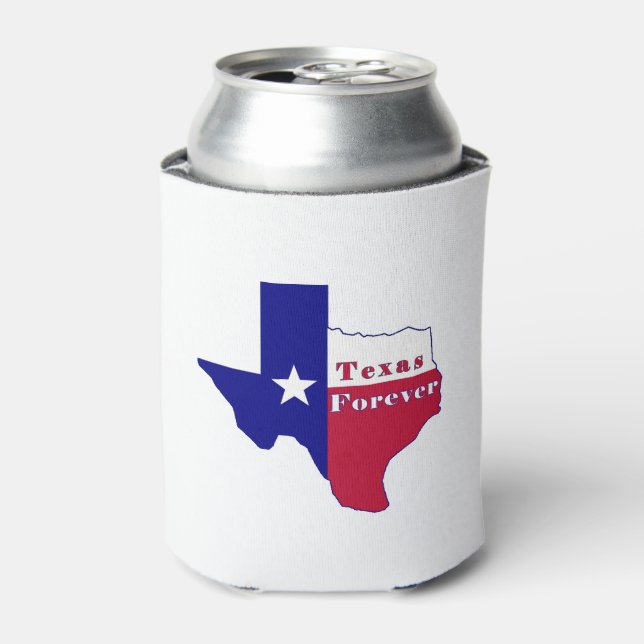 Rafraîchisseur Pour Canette Carte du drapeau Texas Forever (Can devant)