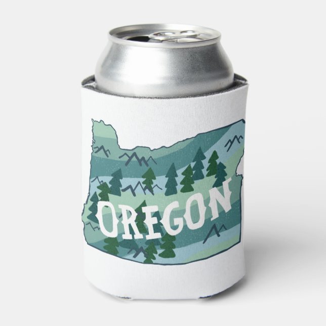 Rafraîchisseur Pour Canette Carte illustrée de l'État de l'Oregon (Can devant)