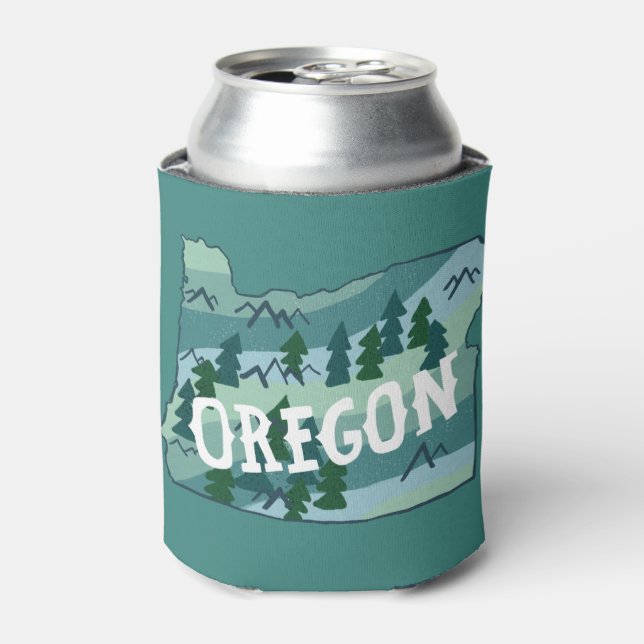 Rafraîchisseur Pour Canette Carte illustrée de l'État de l'Oregon (Can devant)