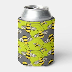 Rafraîchisseur Pour Canette Carton Bee Hive gris vert