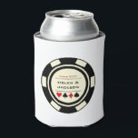 Rafraîchisseur Pour Canette Casino Poker Chip Black Cream White Vegas Mariage<br><div class="desc">Éblouissez les invités mariages avec ces jetons de poker noir et blanc personnalisées amusants peuvent refroidir! Cela ferait aussi un grand plaisir de rapporter la faveur.</div>