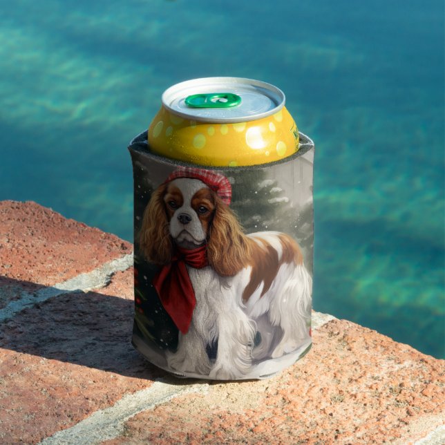 Rafraîchisseur Pour Canette Cavalier King Charles Spaniel Chien Noël (Piscine in situ)