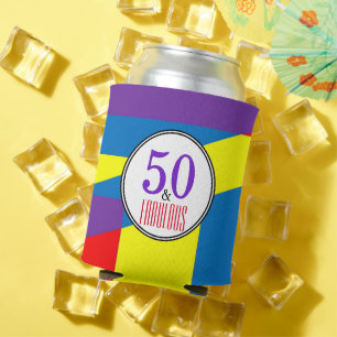 Rafraîchisseur Pour Canette Célébration de la cinquantaine colorée et fabuleus