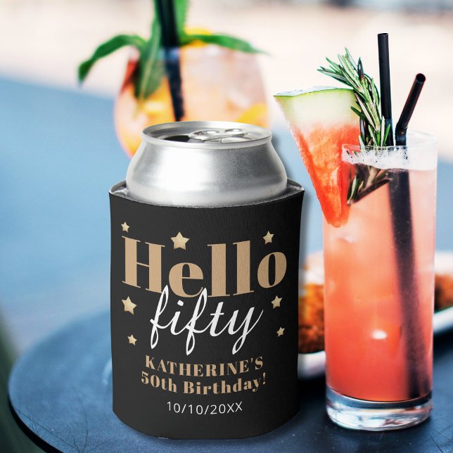 Rafraîchisseur Pour Canette Célébration du 50e anniversaire Noir et or (Créateur téléchargé)