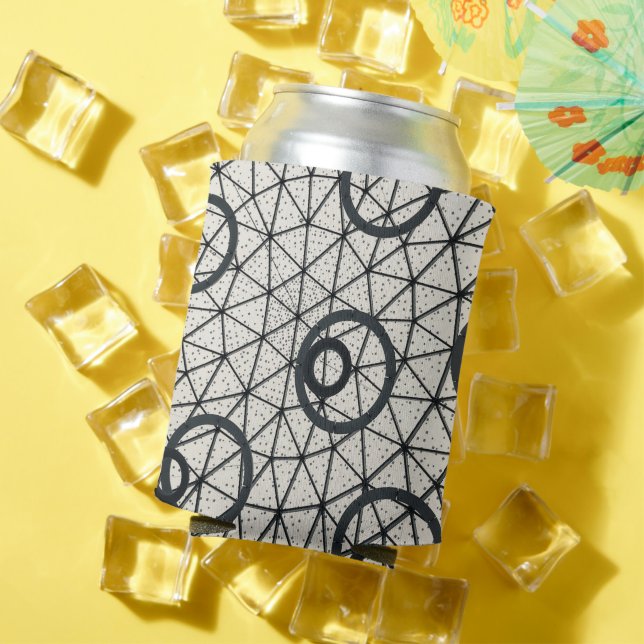 Rafraîchisseur Pour Canette Cercles noirs et blancs (Été in situ)