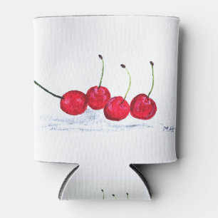 Rafraîchisseur Pour Canette Cerise rouge fruit aquarelle cuisine chic rustique