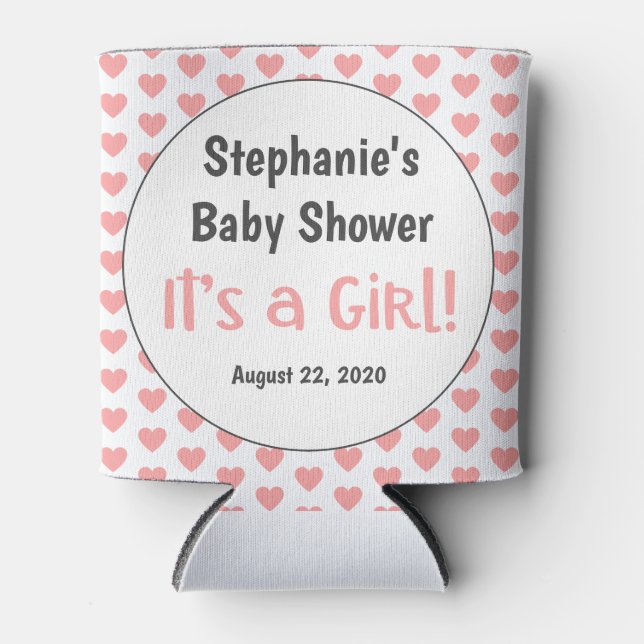 Rafraîchisseur Pour Canette C'est une fille ! Baby shower personnalisé Fun Pin (Devant)