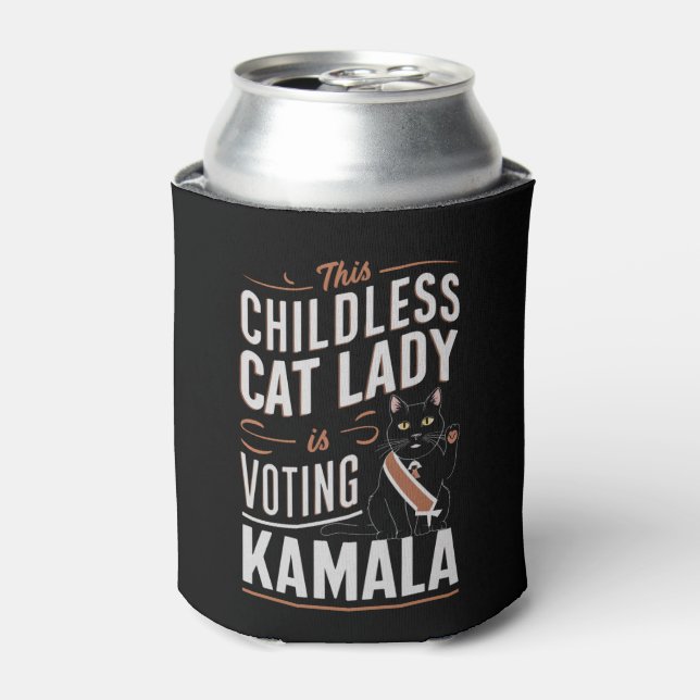 Rafraîchisseur Pour Canette Cette dame aux chats sans enfants vote Kamala (Can devant)