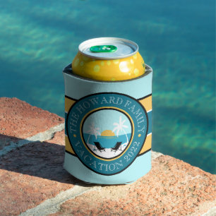 Rafraîchisseur Pour Canette Chaises de plage et logo de coucher de soleil