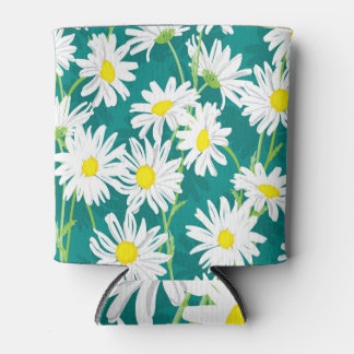 Rafraîchisseur Pour Canette Chamomile Turquoise : Illustration Florale Sans Me