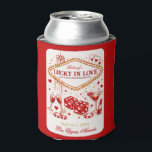 Rafraîchisseur Pour Canette Chanceux en amour, enterrement de vie de jeune fil<br><div class="desc">Ce design présente une fête de bachelorette sur le thème de Vegas avec le titre "Lucky in Love" mettant en avant un design glamour inspiré des casinos avec des dés, du champagne et des éléments emblématiques du panneau de Las Vegas, parfait pour une fête de bachelorette à Vegas, un week-end...</div>