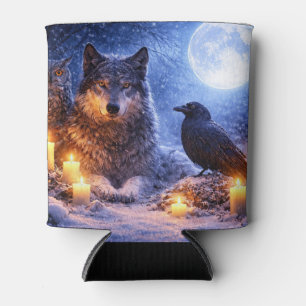 Rafraîchisseur Pour Canette Chandelles de hibou loup corbeau mystiques Hiver N
