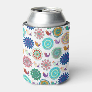Rafraîchisseur Pour Canette Chanter Bird et Mandala Folk Art Motif