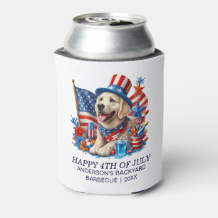 Rafraîchisseur Pour Canette Chapeau haut de forme patriotique chien rouge blan