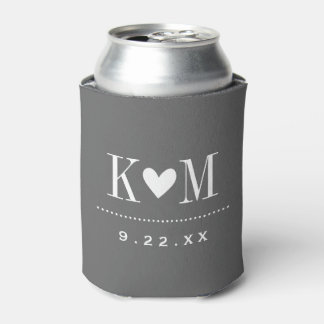 Rafraîchisseur Pour Canette Charcoal Grey Moderne Mariage Monogramme