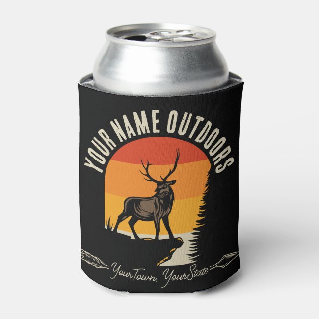 Rafraîchisseur Pour Canette Chasse AJOUTER LE NOM À L'Extérieur Deer Elk Wilde (Can devant)