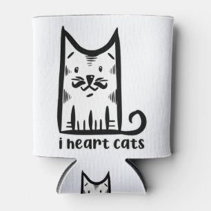 Rafraîchisseur Pour Canette Chat avec une moustache élégante, j'adore les chat