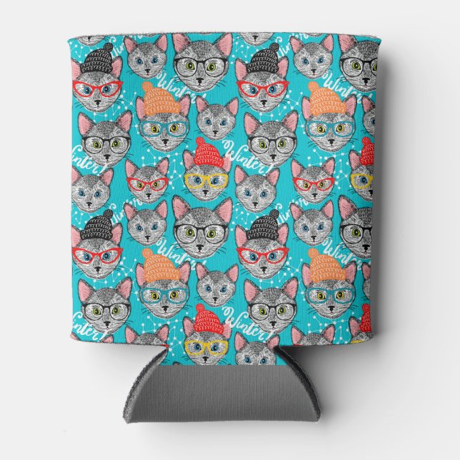 Rafraîchisseur Pour Canette Chat dans le casquette (Devant)