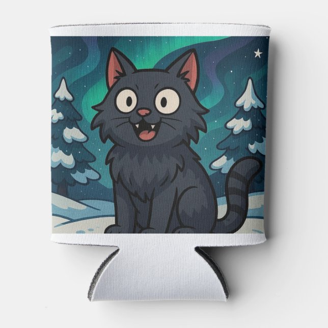 Rafraîchisseur Pour Canette Chat de Noël islandais Yule  (Devant)