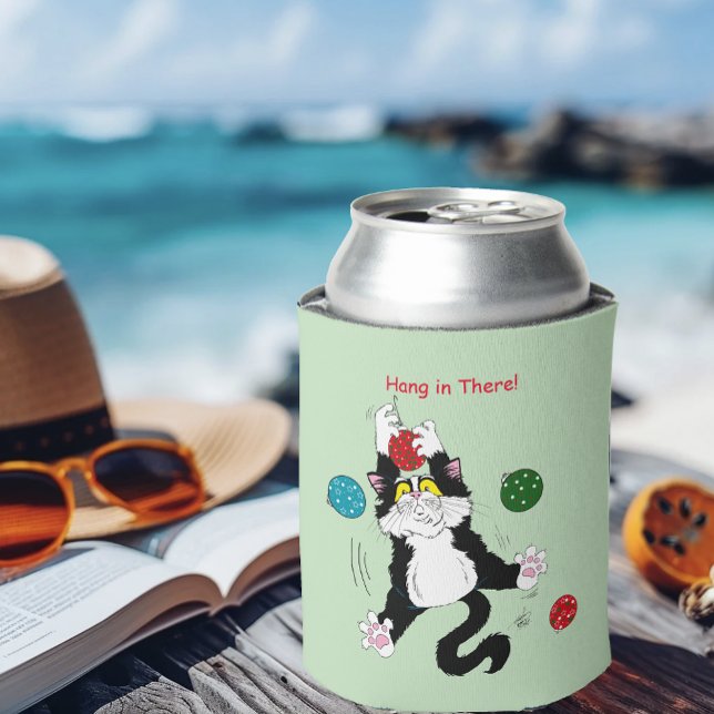 Rafraîchisseur Pour Canette Chat de Noël noir blanc Tuxedo (Créateur téléchargé)