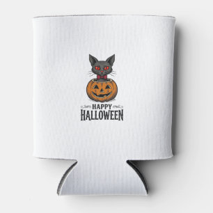 Rafraîchisseur Pour Canette Chat d'Halloween Mignon Citrouille Vintage Épouvan