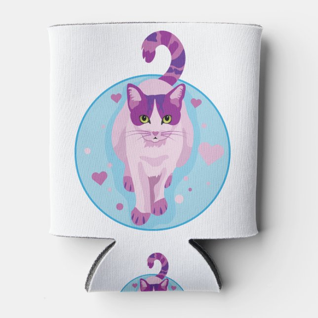 Rafraîchisseur Pour Canette Chat Kitty Meow Rose Kitten Perse Chat (Devant)