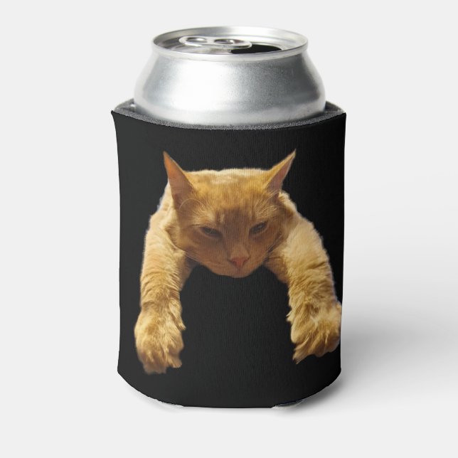 Rafraîchisseur Pour Canette Chat Lazy Gingembre, Pâte À Refroidir (Can Dos)