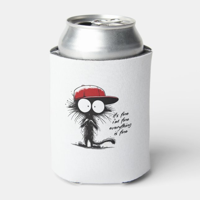 Rafraîchisseur Pour Canette Chat noir C'est bon Je vais bien Tout va bien Fu (Can devant)