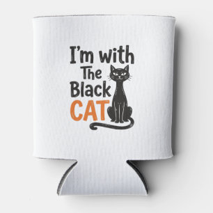 Rafraîchisseur Pour Canette Chat noir drôle gravure vintage Halloween Design
