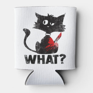 Rafraîchisseur Pour Canette Chat Noir Drôle Meurtrier Avec Hallowee Couteau