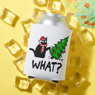 Rafraîchisseur Pour Canette Chat Noir Drôle Poussant Arbre De Noël Pet Lover