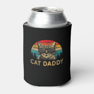 Rafraîchisseur Pour Canette Chat Papa Vintage 80 Style Chat Rétro Disques