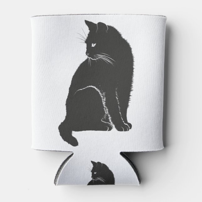 Rafraîchisseur Pour Canette Chat Shadow Silhouette Animal noir (Devant)