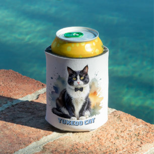 Rafraîchisseur Pour Canette Chat smoking élégant