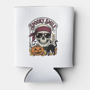 Rafraîchisseur Pour Canette Chat squelette Halloween Citrouille Vintage Graphi