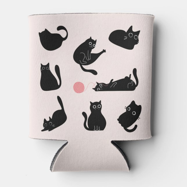 Rafraîchisseur Pour Canette Chats noirs idiots (Devant)