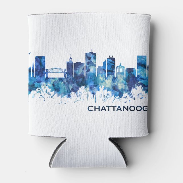 Rafraîchisseur Pour Canette Chattanooga Tennessee Skyline Blue (Devant)