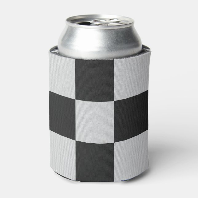 Rafraîchisseur Pour Canette Checkered Black & White Squares or CUSTOM COLOR (Can devant)