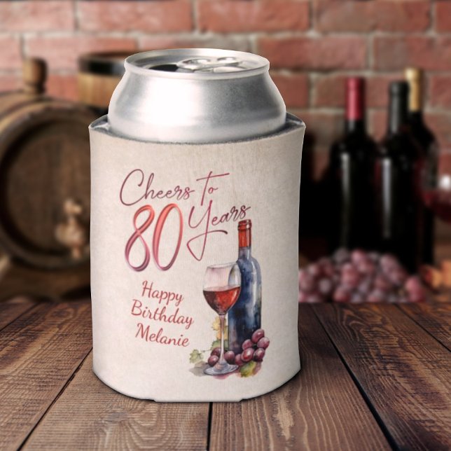 Rafraîchisseur Pour Canette Cheers Wine 80e anniversaire (Créateur téléchargé)