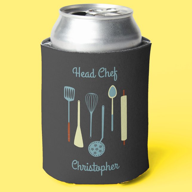 Rafraîchisseur Pour Canette Chef chef personnalisé (Head Chef personalized vintage kitchen design can cooler)