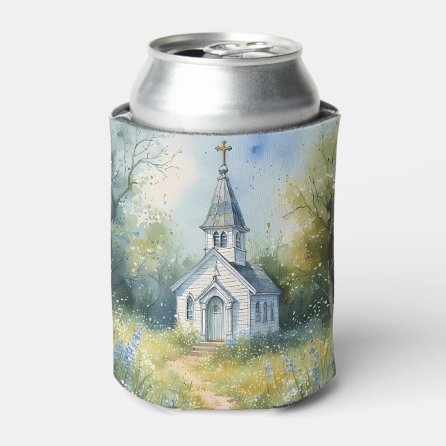 Rafraîchisseur Pour Canette Chemin rustique d'église dans une prairie de fleur (Can devant)