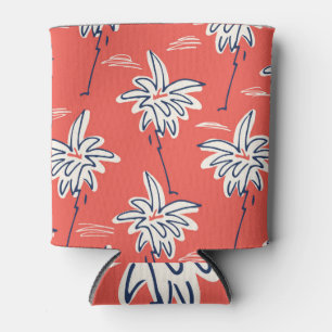 Rafraîchisseur Pour Canette Chemise de plage hawaïenne, motif de doodle palm.