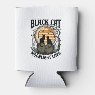 Rafraîchisseur Pour Canette Chemise Halloween Chat Noir Vintage Lune Cimetière