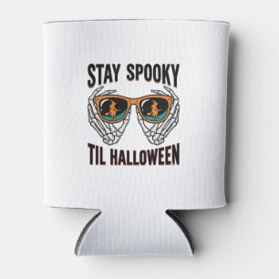 Rafraîchisseur Pour Canette Chemise Halloween squelette avec lunettes de sorci