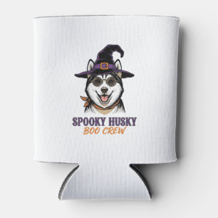 Rafraîchisseur Pour Canette Chemise Husky Halloween Sorcière Chien Graphique V