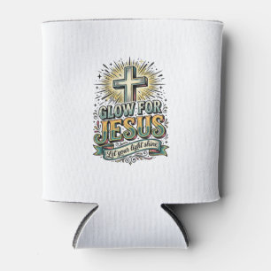 Rafraîchisseur Pour Canette Chemise vintage de croix chrétienne Glow For Jesus