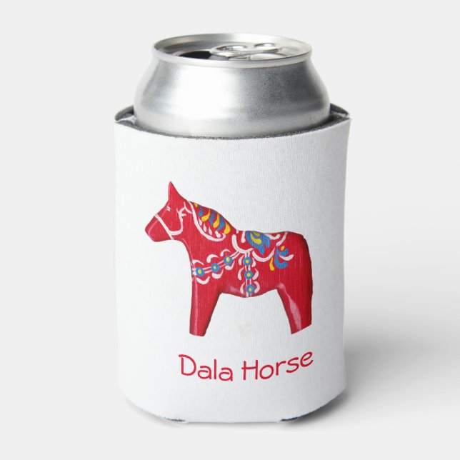 Rafraîchisseur Pour Canette Cheval de Dala rouge, jaune et bleu (Can devant)