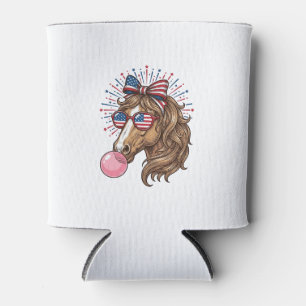 Rafraîchisseur Pour Canette Cheval Patriotique Bubble Gum Vintage Vector T-Shi